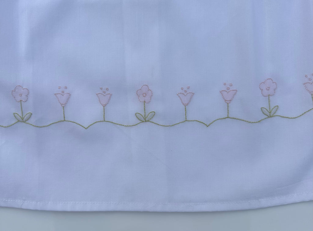 Daygown with dainty flowers embroidered on the bottom