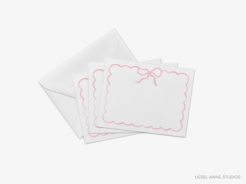 Light Pink Bow Flat Notecard