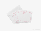 Light Pink Bow Flat Notecard