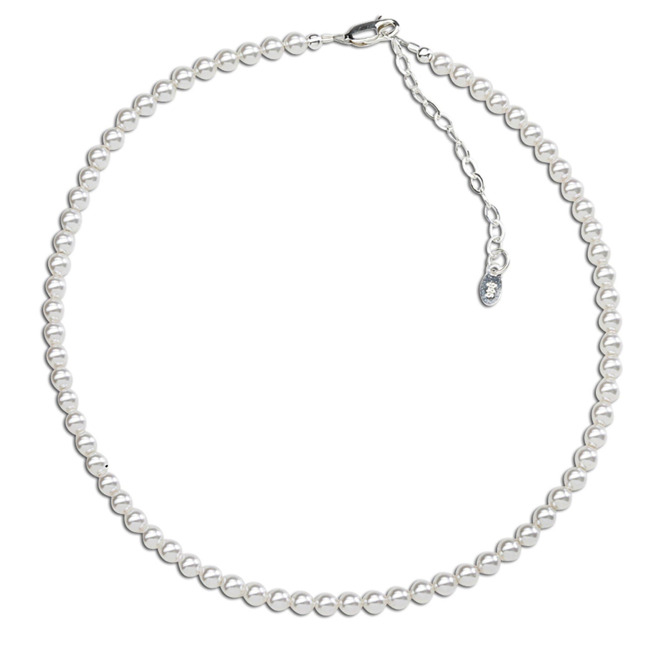 Girls Sterling Silver Strand of Pearls Kids Necklace