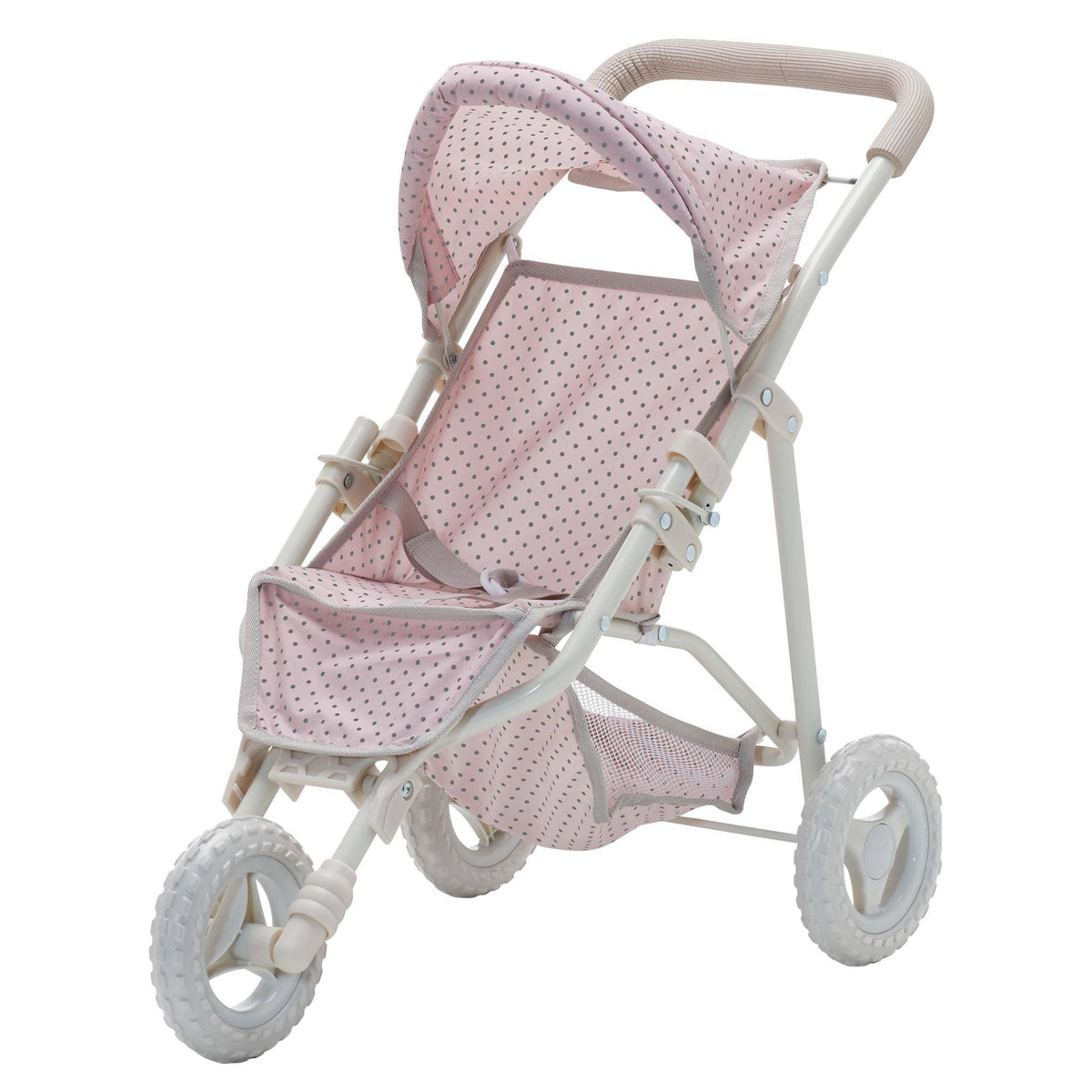 Polka Dots Princess Baby Doll Jogging Stroller - Pink & Grey