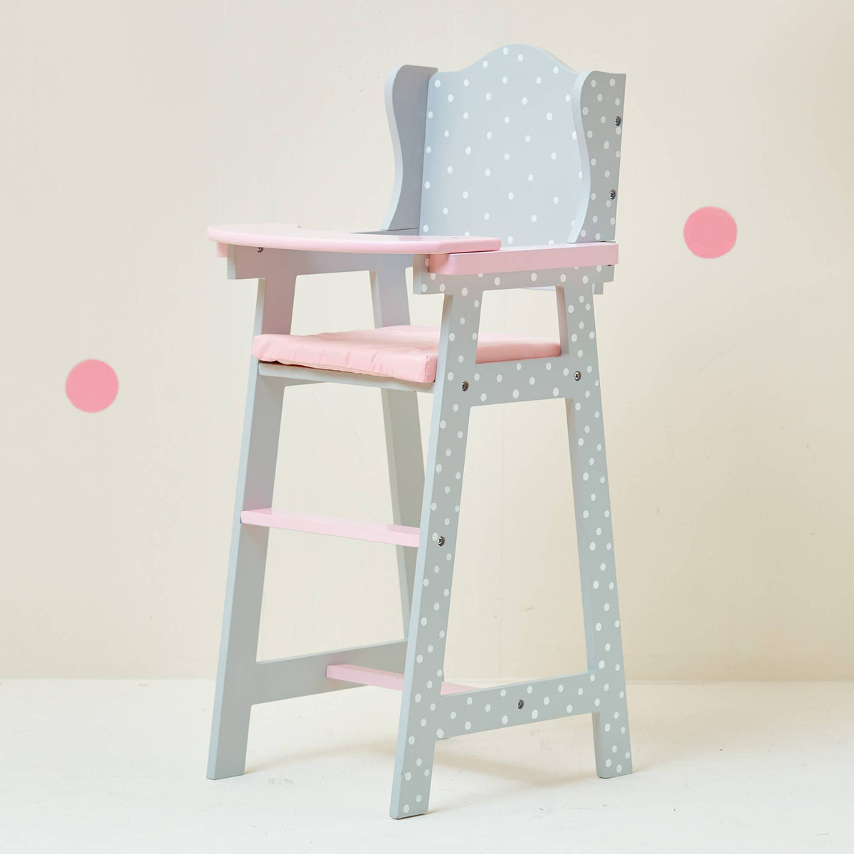 Polka Dots Princess Baby Doll High Chair - Grey