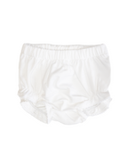 White Pima Diaper Cover with Picot White Trim
