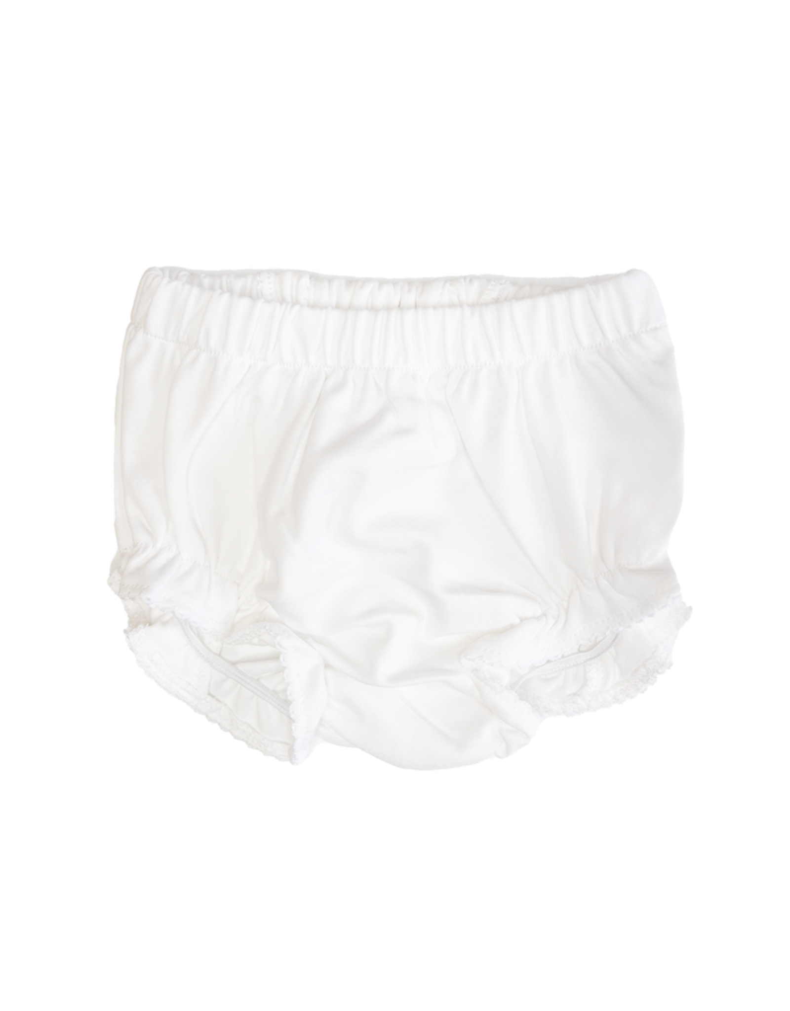 White Pima Diaper Cover with Picot White Trim