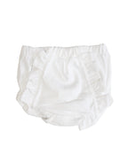 White Pima Diaper Cover with Picot White Trim