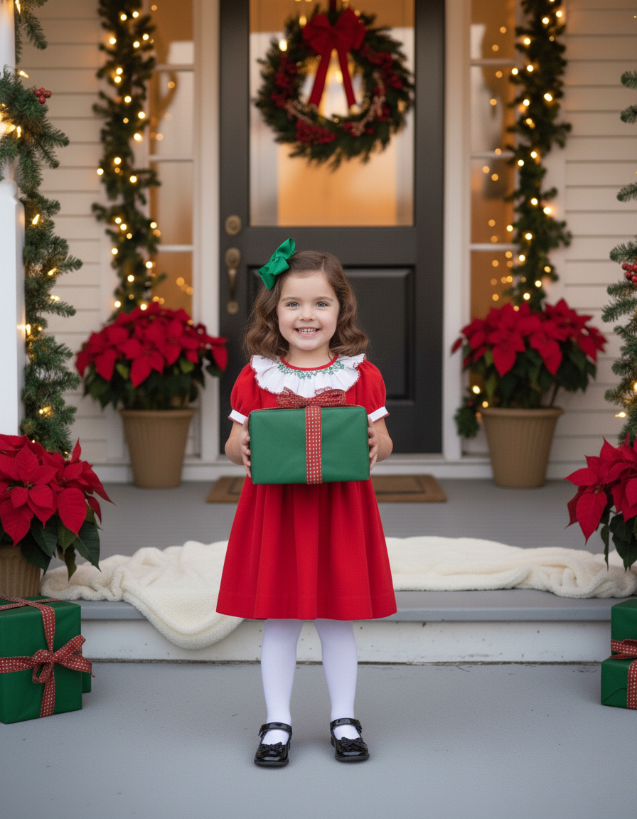Mistletoe Moments Smocked Corduroy Dress