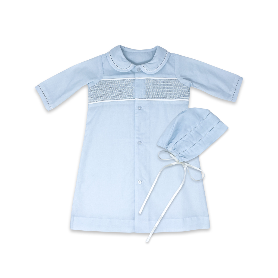Royal Daygown Set in Blessings Blue w/ Smocking