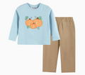 Blue Pumpkin Shirt & Brown Pants Set