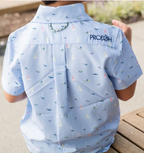 Boys' Short Sleeve Button Down Shirt — Windsurfer Boats in the Bay Print