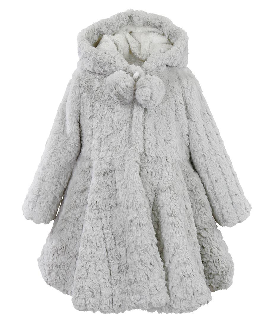 Widgeon Flared Skirt Coat Grey Pebble Faux Fur 3838-GPB '24