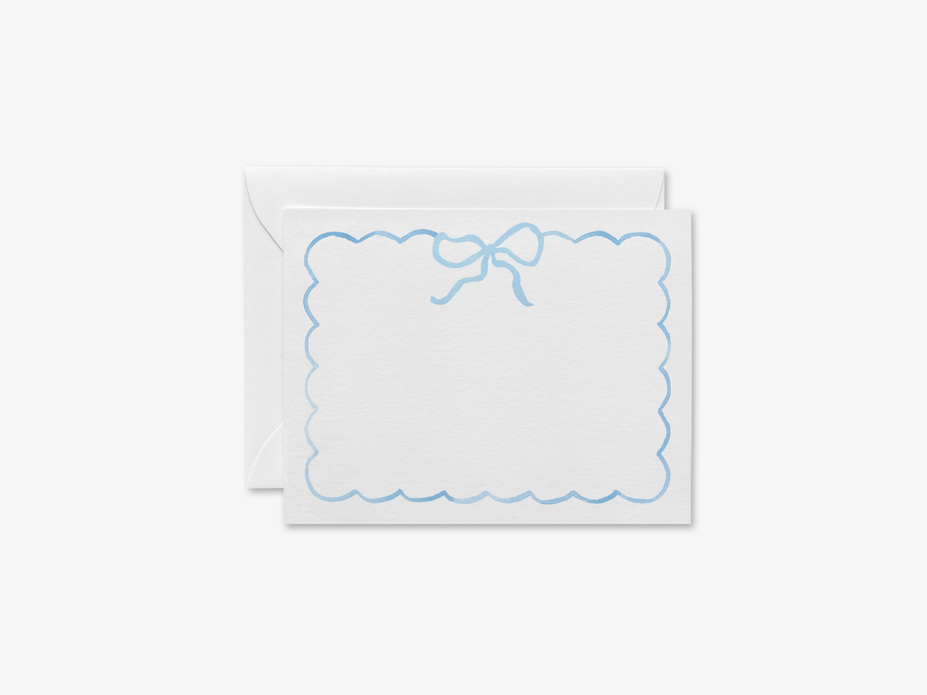 Light Blue Bow Flat Notecard