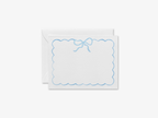 Light Blue Bow Flat Notecard