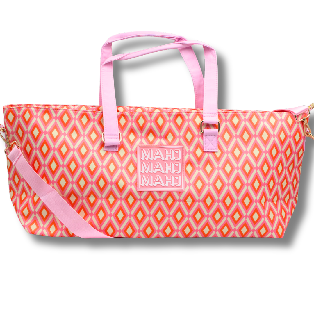 MAHJONG TOTE BAG  |  Wide with Zipper Closure