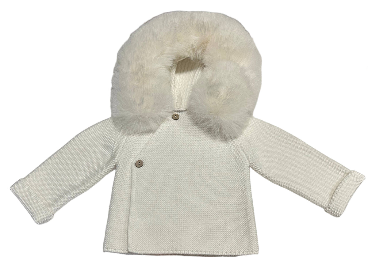 Knit Jacket with Removable Faux Fur