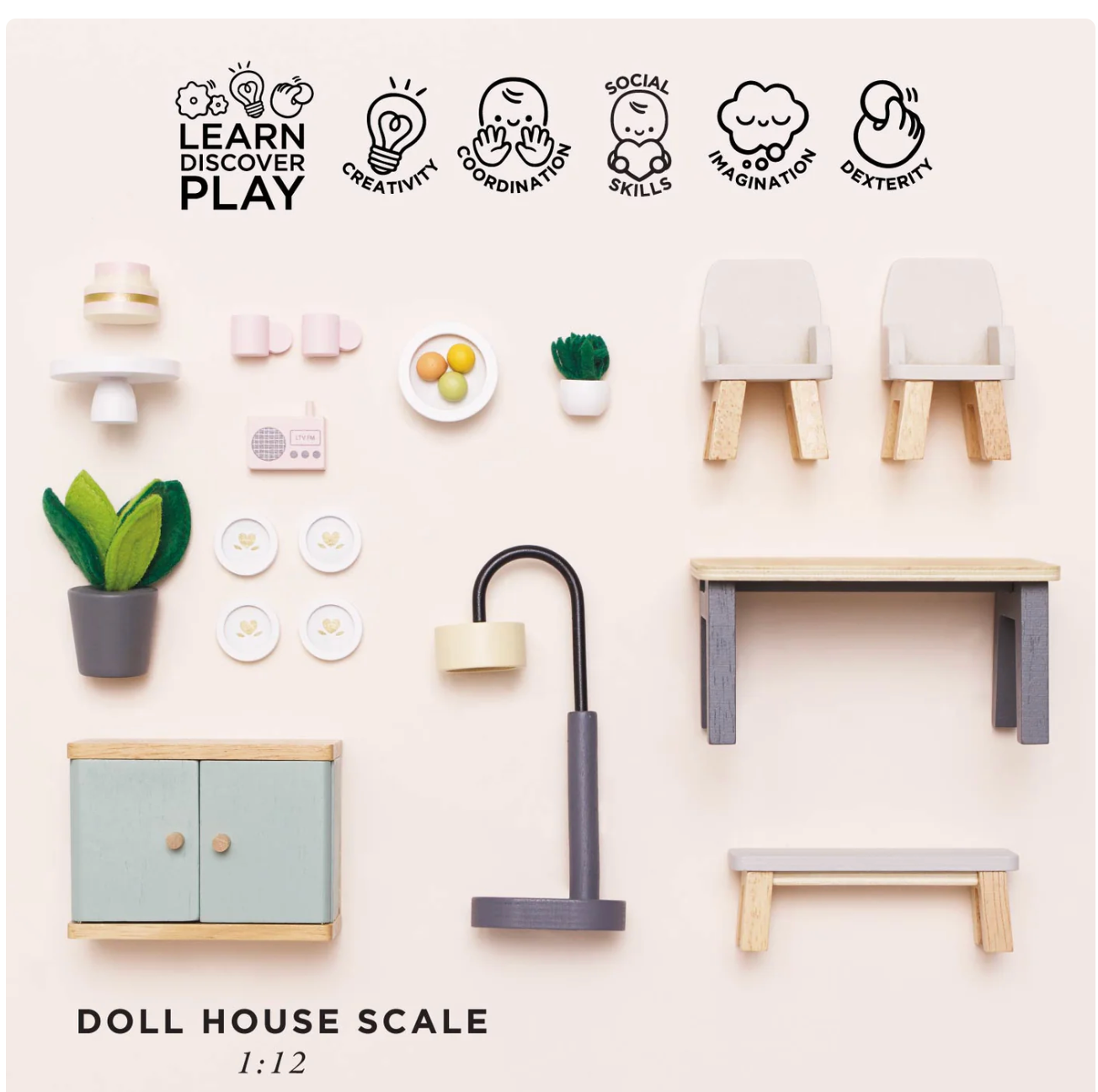 Wooden Doll House Dining Room