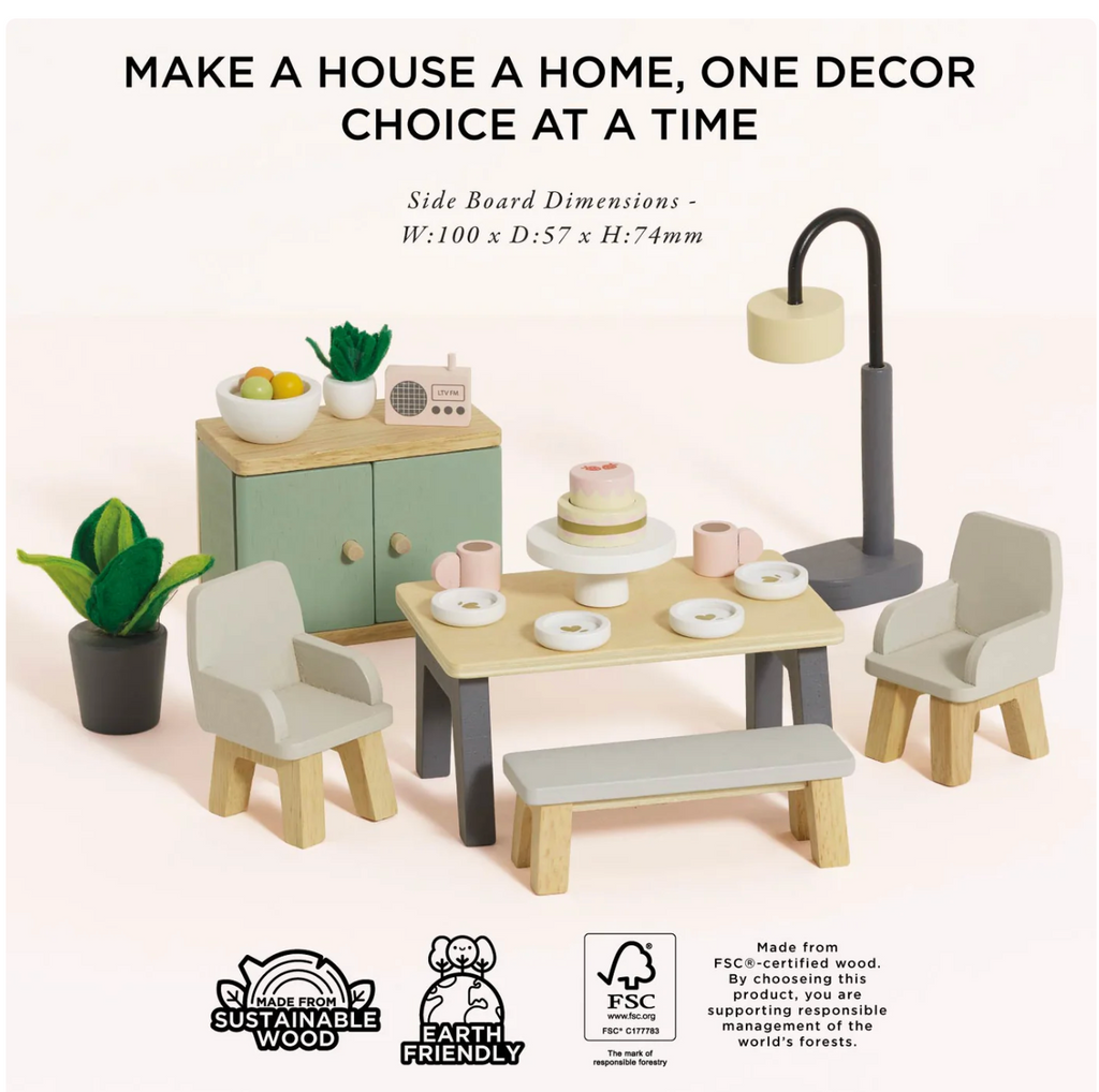 Wooden Doll House Dining Room