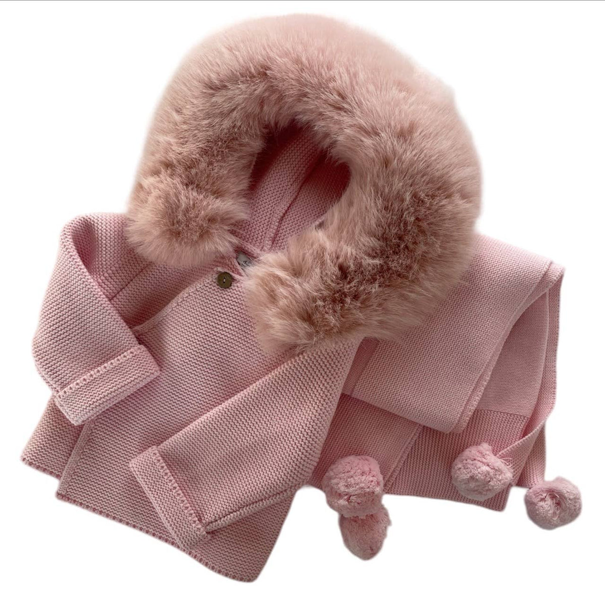Knit Jacket with Removable Faux Fur