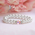 Big Sister Pearl Bracelet with Pink Crystal