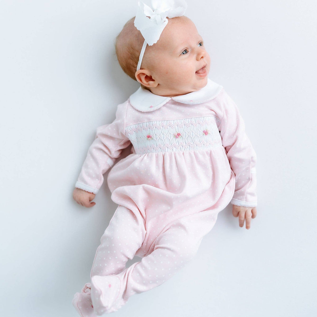 Mia's Classics Smocked Footie - Pink