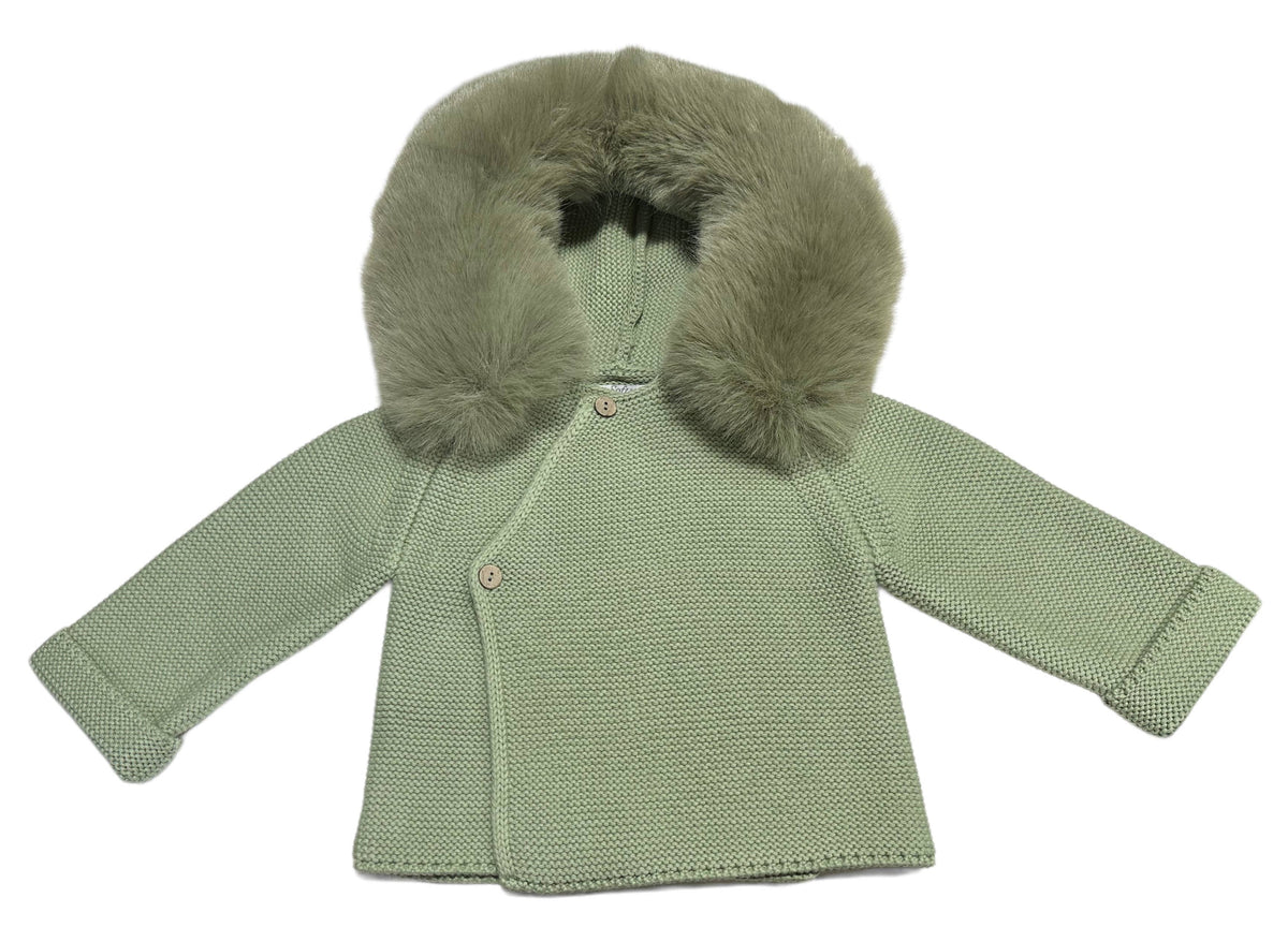 Knit Jacket with Removable Faux Fur