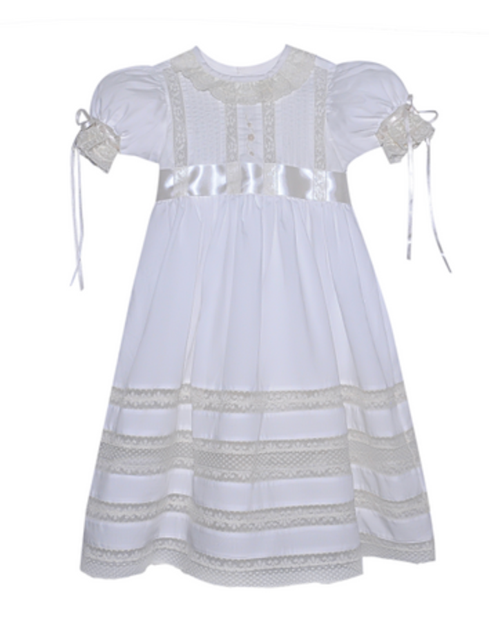 Lily Rose Dress- Vintage White w/ Ecru Lace