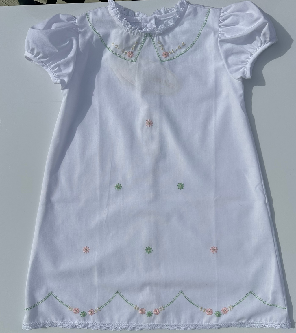 Girl Classics Ashtyn Dress W/Embroidered flowers on the bottom