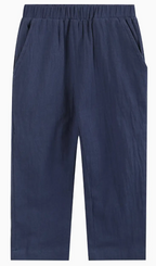 Red Santa Smocked Shirt & Navy Pants Set