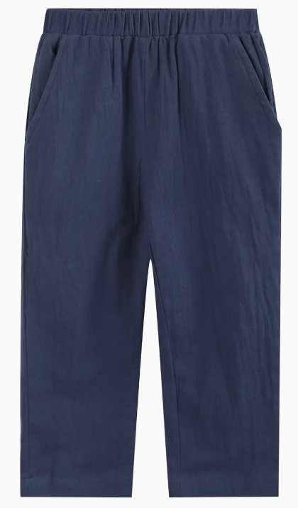 Red Santa Smocked Shirt & Navy Pants Set