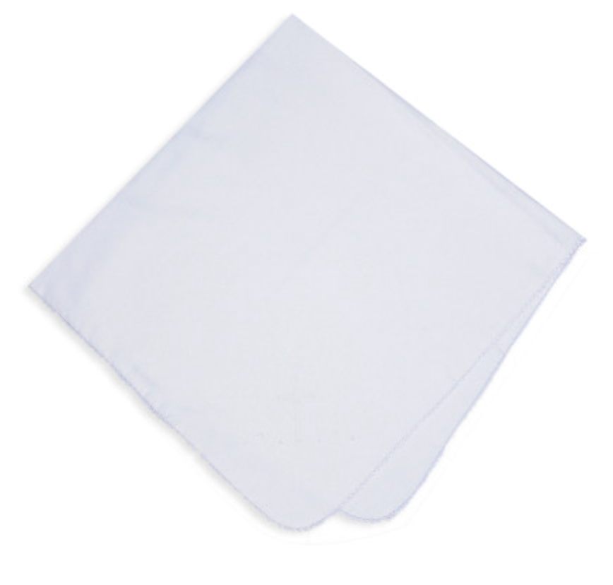 White Baby Cross Blanket w/Picot Trim