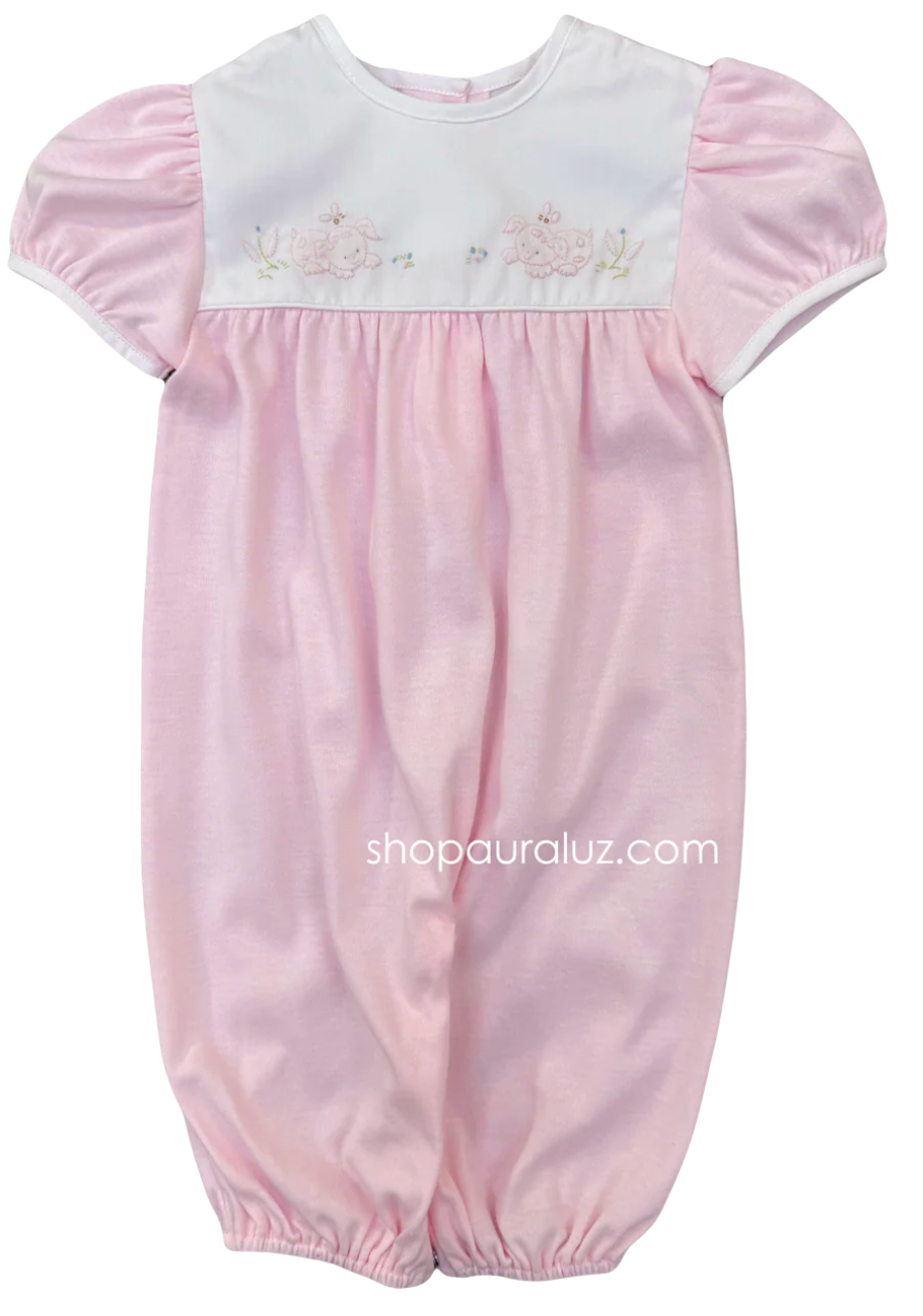Girl Classics Converter Daygown W/Embroidered puppy dogs