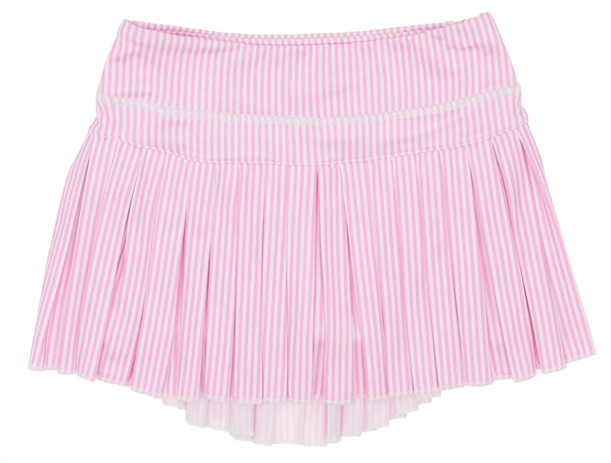 Pink Striped Mini Pleat Skort