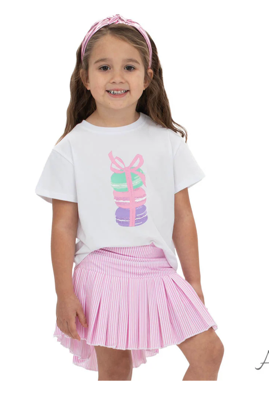 Pink Striped Mini Pleat Skort