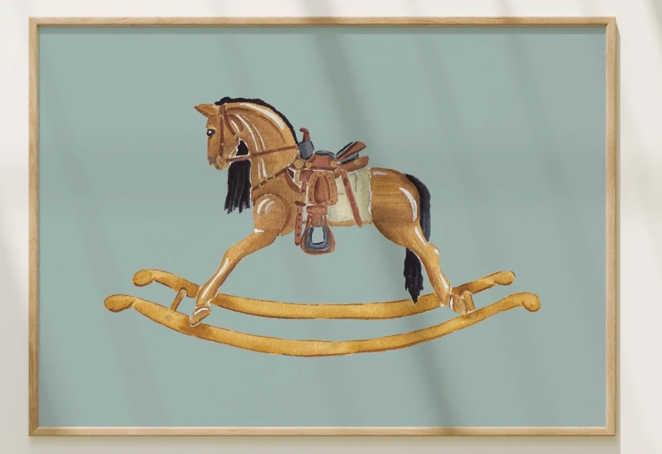 Rocking Horse Art Print 5 x 7
