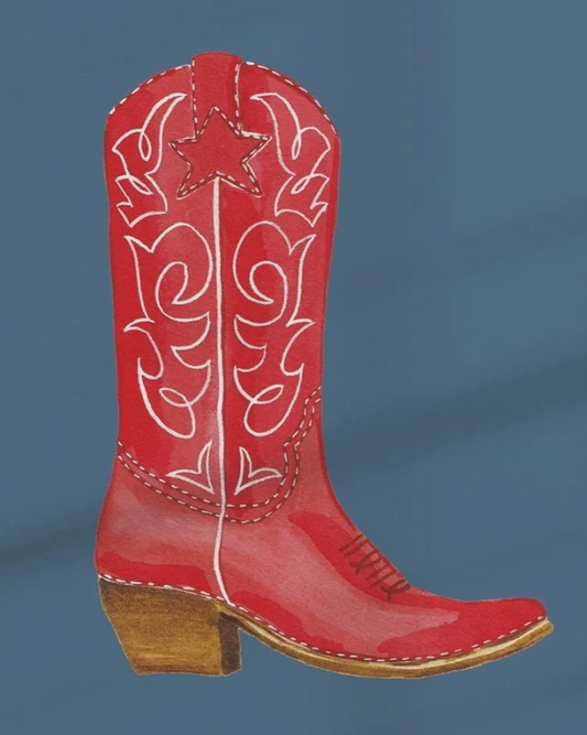 Red Boot Colorful Art Print 5x7